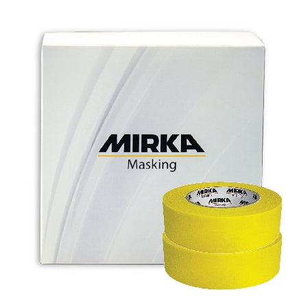 Mirka Masking Tape Yellow Line, 1.5" x 180', 24 Rolls, 9191253601