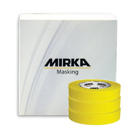 Mirka Masking Tape Yellow Line, 1" x 180', 36 Rolls, 9191252401