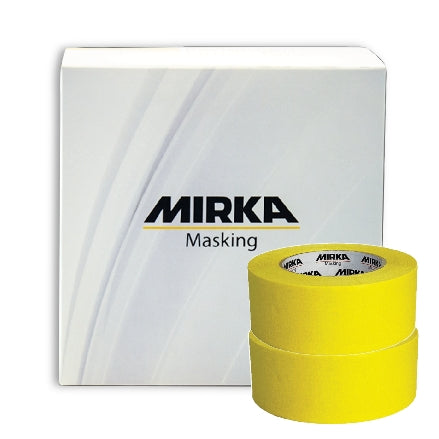 Mirka Masking Tape Yellow Line, 2" x 180', 18 Rolls, 9191254801