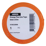 Mirka Orange Fine Line Tape, 0.24" (6mm) x 108', 9190320006