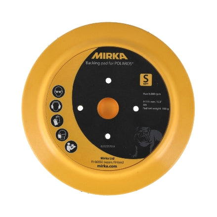 Mirka 5.3" POLAROS Polisher Grip Backup Pad, Soft, Top View, 8292557031