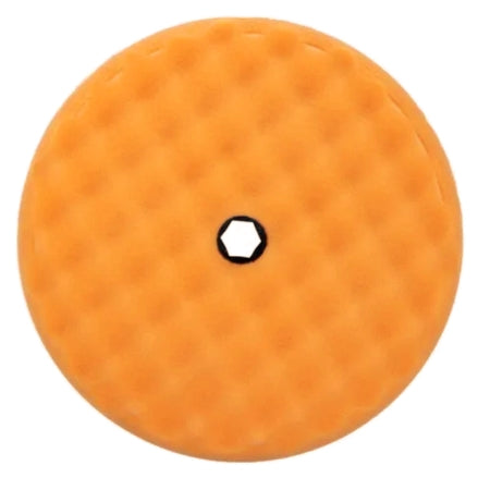 Mirka 8" Orange Foam Double Sided Cutting Waffle Buff Pad, Quick Disconnect, MPADOF-8QD