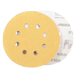 Mirka Gold 5" 8-Hole Grip Sanding Discs, Retail Packs, 23-615-RP Series, 2