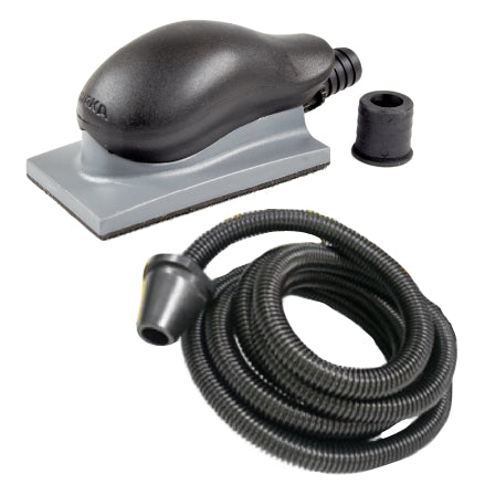 Mirka 2.75" x 5" Vacuum Sanding Block and Hose Bundle, 91402 + 91100-A