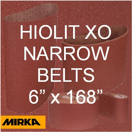 Mirka HIOLIT XO 6" x 168" Narrow Sanding Belts, T-Joint, 57-6-168 Series