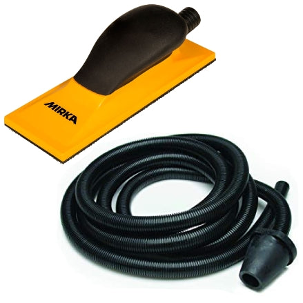 Mirka 2.75" x 8" Vacuum Sanding Block and Hose Bundle Kit, MVHB38 + 91100-A